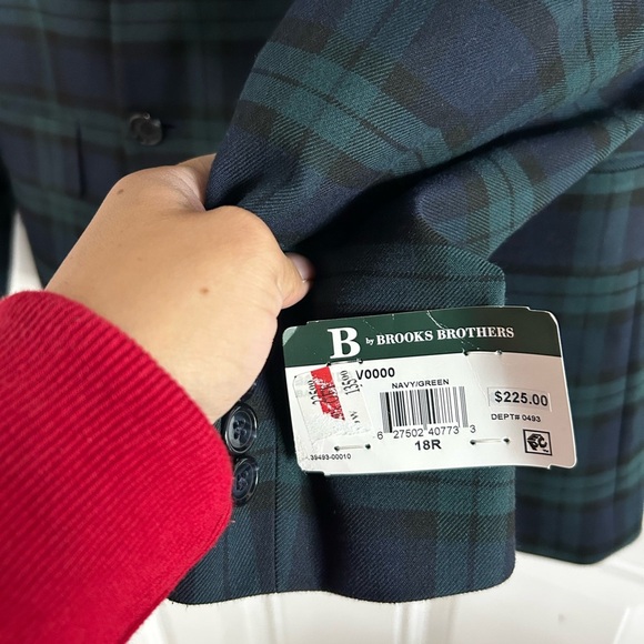 ✨NWT Brook Brother Plaid Double Breasted Blazer. Sz 18 - Picture 2 of 5